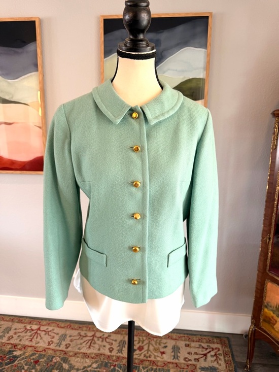 Vintage Majestic -Green Women's Blazer with Gold Buttons - Picture 5 of 7